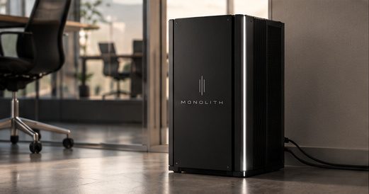 The Monolith appliance installed on the floor of an office